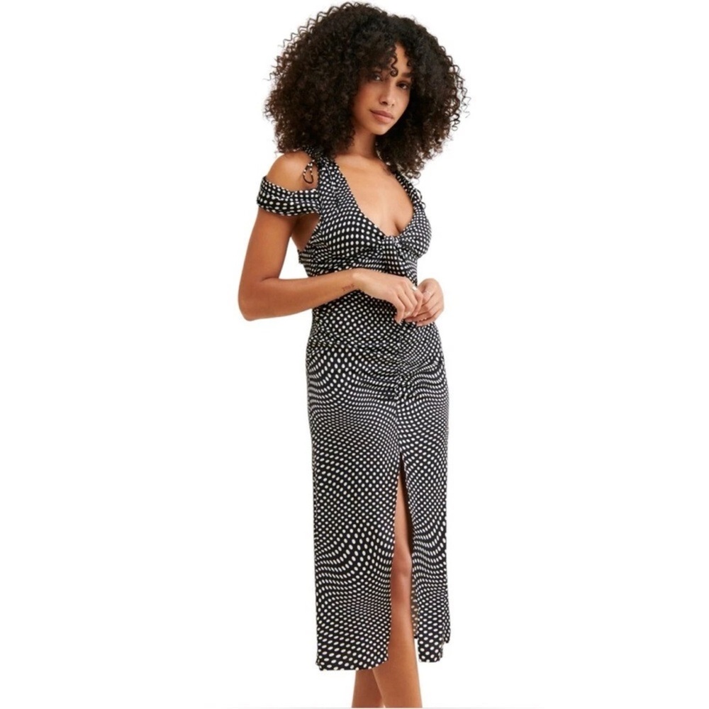 Elegant Black and White Polka Dot Dress For Love & Lemons BETH Farmhouse Couture